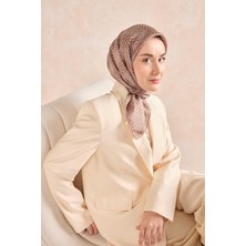 Silk Home Twill Ipek Eşarp Minimal Desen Kahverengi 90X90