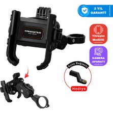 Knmaster TT450 Pro Titreşim Önleyicili Motosiklet Telefon Tutucu (Kamera Bağlantılı)