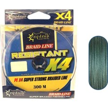 Captain Resistant Pe 4 Kat Spin Ip Misina 300MT Yeşil Standart-0.20 mm