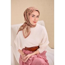 Silk Home Twill Ipek Eşarp Barok Pudra Vizon 90X90