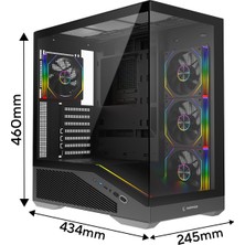 Rampage Reaper 850W 80 Plus Bronze Atx 3.1 Pcıe 5.1 Siyah 4*12CM Argb Fan Atx Gaming Oyuncu Kasası