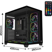 Rampage Sealıte Siyah 750W 80 Plus Bronze Atx/m-Atx 7X12CM Argb Pwm Fan+Kumanda Oyuncu Kasası