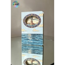 Glanart Hediyelik Lüks Oval Desen Kesimli Çizgisiz Not Hatıra Defteri 60 Yaprak (13,5X20,5 cm ) Kız Kulesi Kesim