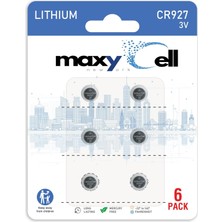 Maxy Cell Maxycell 6 Adet CR927 Lityum Düğme Pil 3V DL927 CX927 ECR927 GR927 BR927