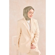 Silk Home Twill Ipek Eşarp Minimal Desen Koyu Vizon 90X90