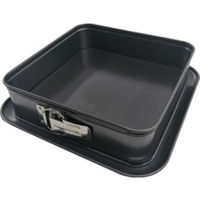 Guardini Kelepçeli Kare Kek Kalıbı 24 x 24 x 7 cm Teflon Yapışmaz Yüzey ile Pratik Pişirme
