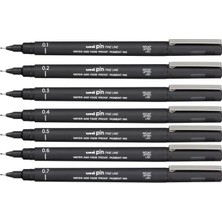 Uni-Ball Pin Fine Line 0,1 - 0,2 - 0,3 - 0,4 - 0,5 - 0,6 - 0,7 mm Uç Set Dayanıklı Akrilik Uçlar