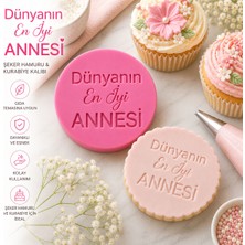Studio Aslan Design Dünyanın En Iyi Annesi Şeker Hamuru & Kurabiye Kalıbı – Anneler Günü Fondant Baskı Mührü