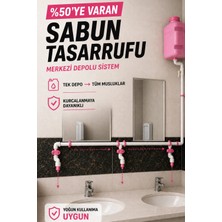 Hilal Kimya Depolu Sabunluk Sistemi- Alttan Basmalı 2 Musluklu (20KG) Pembe