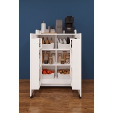 Asra Trend Lüks 2 Kapılı Çok Amaçlı Kiler Dolabı %100 MDF Erzak Organizer Mutfak Dolabı MK08