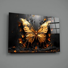 İnsigneart Insigne Art Design Altın Kelebek Cam Tablo || Tasarımcı Koleksiyonu