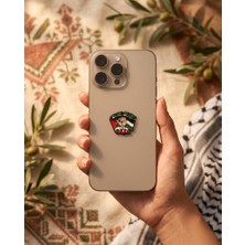 Zaytoon Metal Sticker Telefon Arka Süsü Filistin Bayrağı El Figürlü Free Palestine 3D