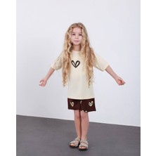 Miniko Kids Kız Çocuk Kalp Modelli Pamul Şortlu Takım