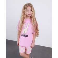 Miniko Kids Kız Çocuk Rabit Tavşan Modelli Pamul Şortlu Takım
