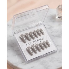 Louesse Beauty Louésse Soft Stone Takma Tırnak Seti 12’li  Gri Nude Minimal Doğal Görünüm