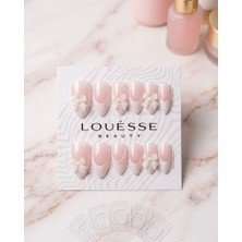 Louesse Beauty Louésse Blush Bow Takma Tırnak 12’li  Pembe Kurdele Inci Detaylı Soft Nail