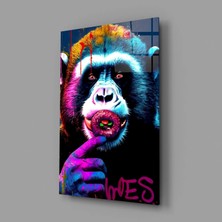 İnsigneart Insigne Art Design Maymun Öpücüğü Cam Tablo || Tasarımcı Koleksiyonu
