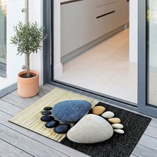 Uygur Home Taş Ayaklar Desenli Kapı Önü ve Çok Amaçlı Paspas
