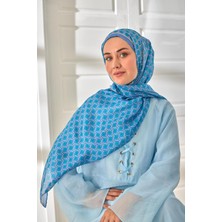 Silk Home %100 Vual Ipek Şal Lila Turkuaz Butter Yellow Desenli 70X190