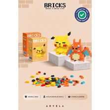 Arvela Bricks Pikachu & Charizard Karakterleri - 2'li Set - Eğitici 3D Yapboz Figür