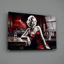 İnsigneart Barda Marilyn Cam Tablo || Tasarımcı Koleksiyonu