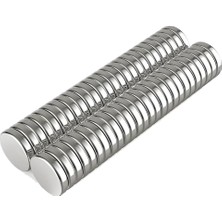 50 Adet 10X2MM Yuvarlak Neodyum Mıknatıs Güçlü Magnet Nikel Kaplamalı