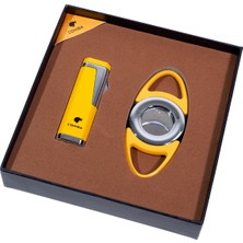 Cohiba Çakmak Kesici Ikili Sarı Puro Seti - TR9105