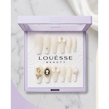Louesse Beauty Louésse Ivory Cameo Takma Tırnak 12’li  Dantel Inci Vintage Gelin Nail