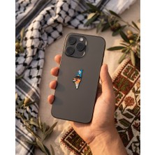Zaytoon Metal Sticker Telefon Arka Süsü Filistin Haritası Kubbetüs Sahra Anka 3D