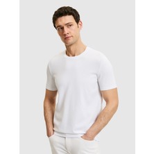 Cacharel Erkek Beyaz Slim Fit Bisiklet Yaka Triko T-Shirt 50323863-VR013