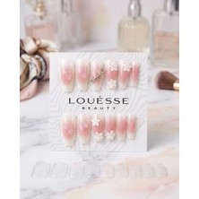 Louesse Beauty Louésse Blush Bloom Takma Tırnak 12’li  Pembe Geçişli Çiçek Detaylı Zarif Nail Set