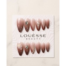 Louesse Beauty Louésse Mocha Glow Takma Tırnak Seti 12’li  Kahve Geçişli Taş Detaylı Şık Model