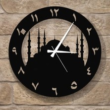 GHY Ahşap Arapça Rakamlı Ayasofya Duvar Saati