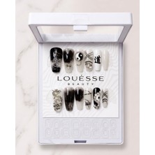 Louesse Beauty Louésse Yin Shadow Takma Tırnak 12’li  Siyah Beyaz Taşlı Yin Yang Night Nail