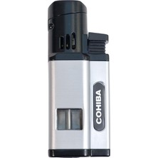Cohiba 3 Torch Pürmüz Delicili Gümüş Siyah Metal Puro Çakmağı - TR9579