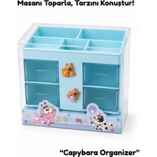 Munis Capybara Figürlü Masaüstü Organizer & Kalemlik | 4 Çekmeceli Çok Bölmeli Düzenleyici