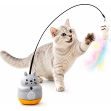 MiraLive Kedi Şekilli Dönen Peluş Balıklı Olta Oyuncağı