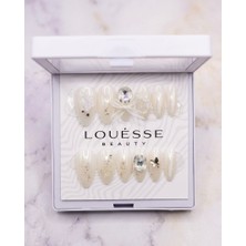 Louesse Beauty Louésse Crystal Ivory Takma Tırnak 12’li  Taşlı Kurdeleli Gelin Elegant Nail