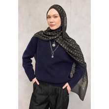 Silk Home Floş Viskon Organik Şal Koyu Yeşil Halat Desenli Akışkan Dökümlü 75X195