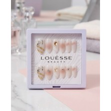 Louesse Beauty Louésse Golden Blush Bridal Takma Tırnak Seti 12’li  Taşlı & Zarif Gelin Tırnak Modeli