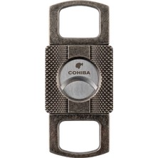 Cohiba Gümüş Eskitme Desenli Metal Puro Makası Kesici - TRP7142