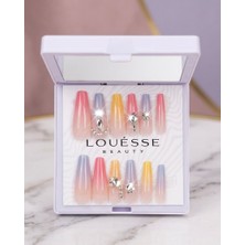 Louesse Beauty Louésse Candy Glow Ombre Takma Tırnak 12’li  Pastel Geçişli Taşlı Yazlık Nail
