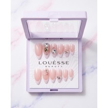 Louesse Beauty Louésse Crystal Kiss Takma Tırnak 12’li  Pembe French Kalp Taş Detaylı Zarif Nail Set