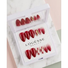 Louesse Beauty Louésse Red Crush Takma Tırnak 12’li  Kırmızı Kalp Desenli Gece Glam Nail
