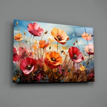 İnsigneart Insigne Art Design Gelincikler Cam Tablo || Tasarımcı Koleksiyonu