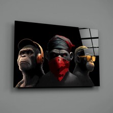 İnsigneart Insigne Art Design 3 Bilge Maymun Cam Tablo || Tasarımcı Koleksiyonu