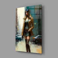 İnsigneart Insigne Art Design Kadınsı Poz Ver Cam Tablo || Tasarımcı Koleksiyonu