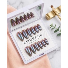 Louesse Beauty Louésse Oil Chrome Takma Tırnak 12’li  Renk Geçişli Ayna Efektli Parlak Nail Set