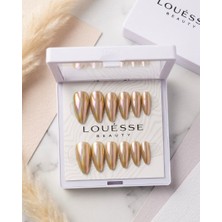 Louesse Beauty Louésse Golden Mirror Takma Tırnak 12’li  Gold Ayna Efektli Parlak Nail Set