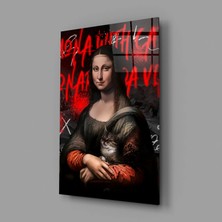 İnsigneart Insigne Art Design Mona Lisa, Kedi Sever Cam Tablo || Tasarımcı Koleksiyonu